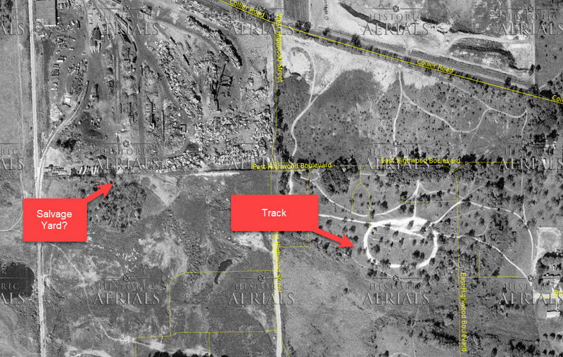 Collier Road Speedway - 1973 Aerial (newer photo)